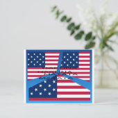 Amerikanische Flagge mit Hakuna Matata: Patriotisc Postkarte (Stehend Vorderseite)