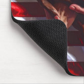 Amerikanische Flagge mit Händen verschiedener Amer Mousepad (Ecke)