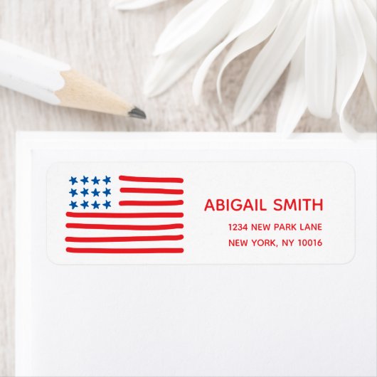 Amerikanische Flagge mit Handzeichen (Insitu)