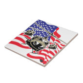 Amerikanische Flagge mit Hubschraubern Fliese (Seite)