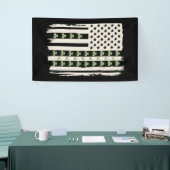 Amerikanische Flagge mit Kleeblättern für St Patri Banner (Messeveranstaltung)