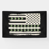 Amerikanische Flagge mit Kleeblättern für St Patri Banner (Horizontal)