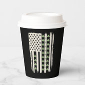 Amerikanische Flagge mit Kleeblättern für St Patri Pappbecher (Vorderseite)