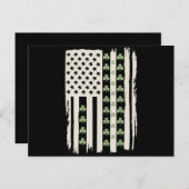 Amerikanische Flagge mit Kleeblättern für St Patri Postkarte (Vorne/Hinten)