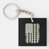 Amerikanische Flagge mit Kleeblättern für St Patri Schlüsselanhänger (Vorderseite)