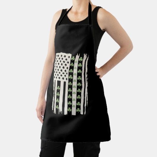 Amerikanische Flagge mit Kleeblättern für St Patri Schürze (InSitu)