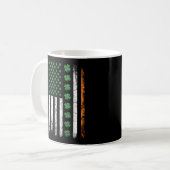 Amerikanische Flagge mit Kleeblättern St Patricks  Kaffeetasse (Vorderseite Links)