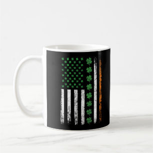 Amerikanische Flagge mit Kleeblättern St Patricks Kaffeetasse