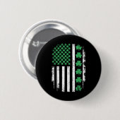 Amerikanische Flagge mit Kleeblatts für St Patrick Button (Vorne & Hinten)