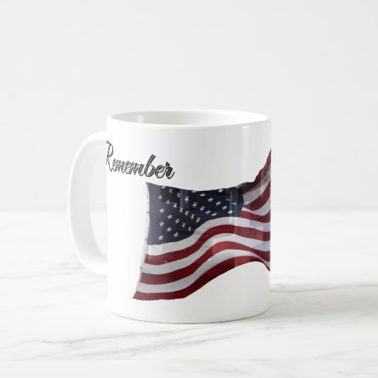 Amerikanische Flagge mit Kreuzen - Erinnern Kaffeetasse (Vorderseite Links)