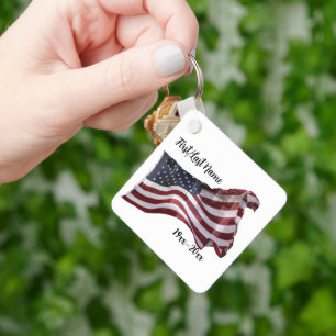 Amerikanische Flagge mit Kreuzen Schlüsselanhänger
