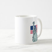 Amerikanische Flagge mit Lady Liberty Kaffeetasse (VorderseiteRechts)