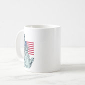 Amerikanische Flagge mit Lady Liberty Kaffeetasse (Vorderseite Links)