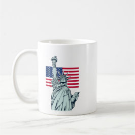 Amerikanische Flagge mit Lady Liberty Kaffeetasse