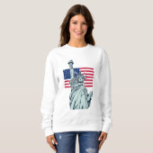Amerikanische Flagge mit Lady Liberty Sweatshirt (Vorne ganz)