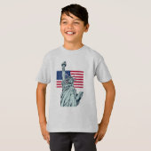 Amerikanische Flagge mit Lady Liberty T - Shirt (Vorne ganz)