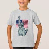 Amerikanische Flagge mit Lady Liberty T - Shirt (Vorderseite)