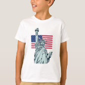 Amerikanische Flagge mit Lady Liberty T-Shirt (Vorderseite)