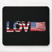 Amerikanische Flagge mit Liebe Mousepad (Vorne)