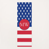 Amerikanische Flagge Mit Monogramm (1 Seite) Yogamatte (Vorderseite)