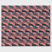 Amerikanische Flagge mit Noten Geschenkpapier (Flach)