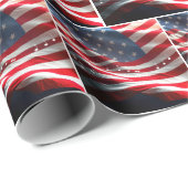 Amerikanische Flagge mit Noten Geschenkpapier (Rolleneckpunkt)