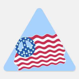 Amerikanische Flagge mit "Peace Symbol Stickers" Dreieckiger Aufkleber