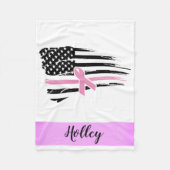 Amerikanische Flagge mit personalisiertem rosa Bew Fleecedecke (Vorderseite)