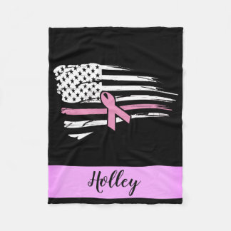 Amerikanische Flagge mit personalisiertem rosa Bew Fleecedecke