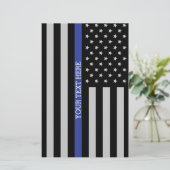 Amerikanische Flagge mit personalisierter Thin Blu Briefpapier (Stehend Vorderseite)