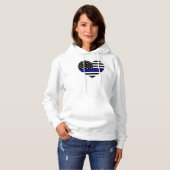 Amerikanische Flagge mit personalisierter Thin Blu Hoodie (Vorne ganz)