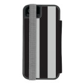 Amerikanische Flagge mit personalisierter Thin Blu Incipio iPhone Geldbeutel-Hülle (Folio Rückseite)