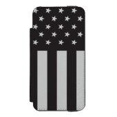Amerikanische Flagge mit personalisierter Thin Blu Incipio iPhone Geldbeutel-Hülle (Folio Vorderseite)