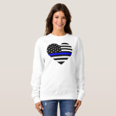 Amerikanische Flagge mit personalisierter Thin Blu Sweatshirt (Vorne ganz)