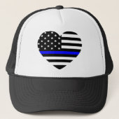 Amerikanische Flagge mit personalisierter Thin Blu Truckerkappe (Vorderseite)