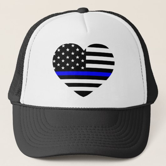 Amerikanische Flagge mit personalisierter Thin Blu Truckerkappe (Vorderseite)