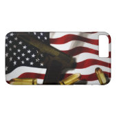 Amerikanische Flagge mit Pistole Case-Mate iPhone Hülle (Rückseite (Horizontal))