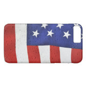 Amerikanische Flagge mit Regentropfen Case-Mate iPhone Hülle (Rückseite (Horizontal))