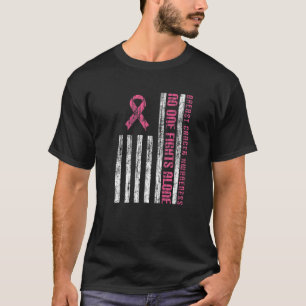 Amerikanische Flagge mit rosa Ribbon Brustkrebs T-Shirt