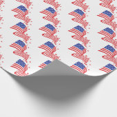 Amerikanische Flagge mit roten Sternen Geschenkpapier (Ecke)