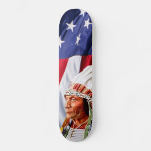 Amerikanische Flagge mit Sättigungsschiff-Skateboa Skateboard
