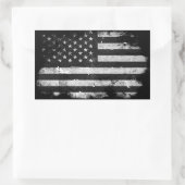 Amerikanische Flagge mit schwarzem und weißem Grun Rechteckiger Aufkleber (Tasche)