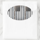Amerikanische Flagge mit schwarzem und weißem Hint Ovaler Aufkleber (Tasche)