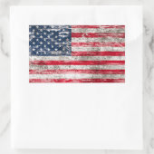 Amerikanische Flagge mit Scuffed und Worldof Rechteckiger Aufkleber (Tasche)