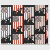 Amerikanische Flagge mit Soldat-Silhouette Geschenkpapier (Flach)