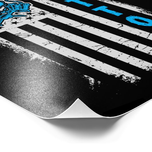 Amerikanische Flagge mit Tattoo Artist Fotodruck (Ecke)