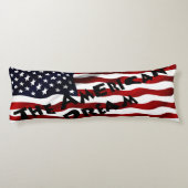 Amerikanische Flagge mit Text Seitenschläferkissen (Rückseite)