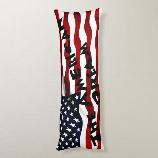 Amerikanische Flagge mit Text Seitenschläferkissen (Rückseite (Vertikal))