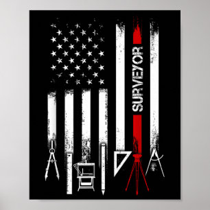 Amerikanische Flagge mit Umfrage für Frauen Männer Poster