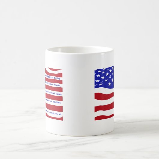 Amerikanische Flagge mit Versprechen auf Streifen Kaffeetasse (Mittel)